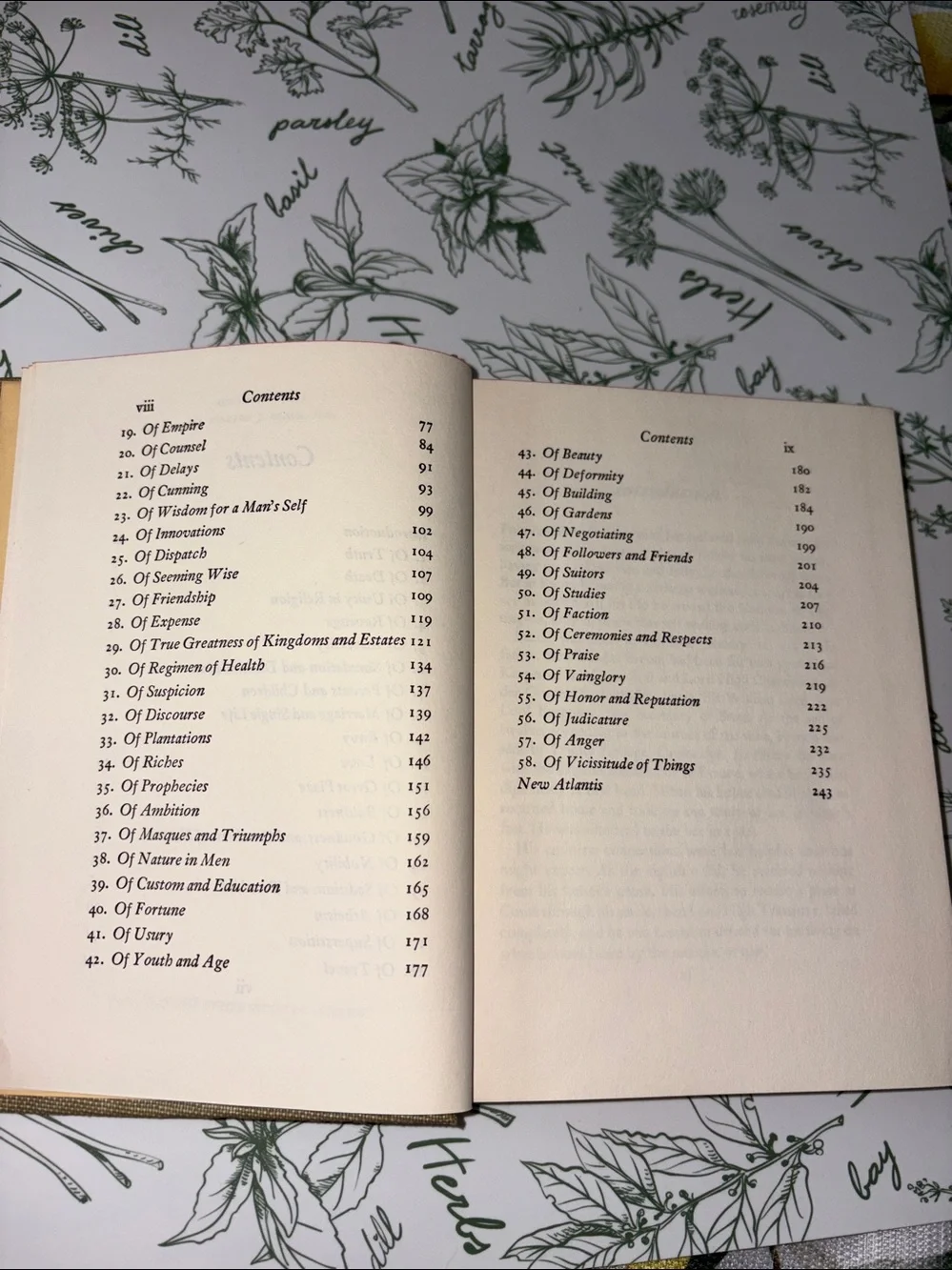 Vintage Essays and New Atlantis by Francis Bacon, publisher Walter J. Black 1942